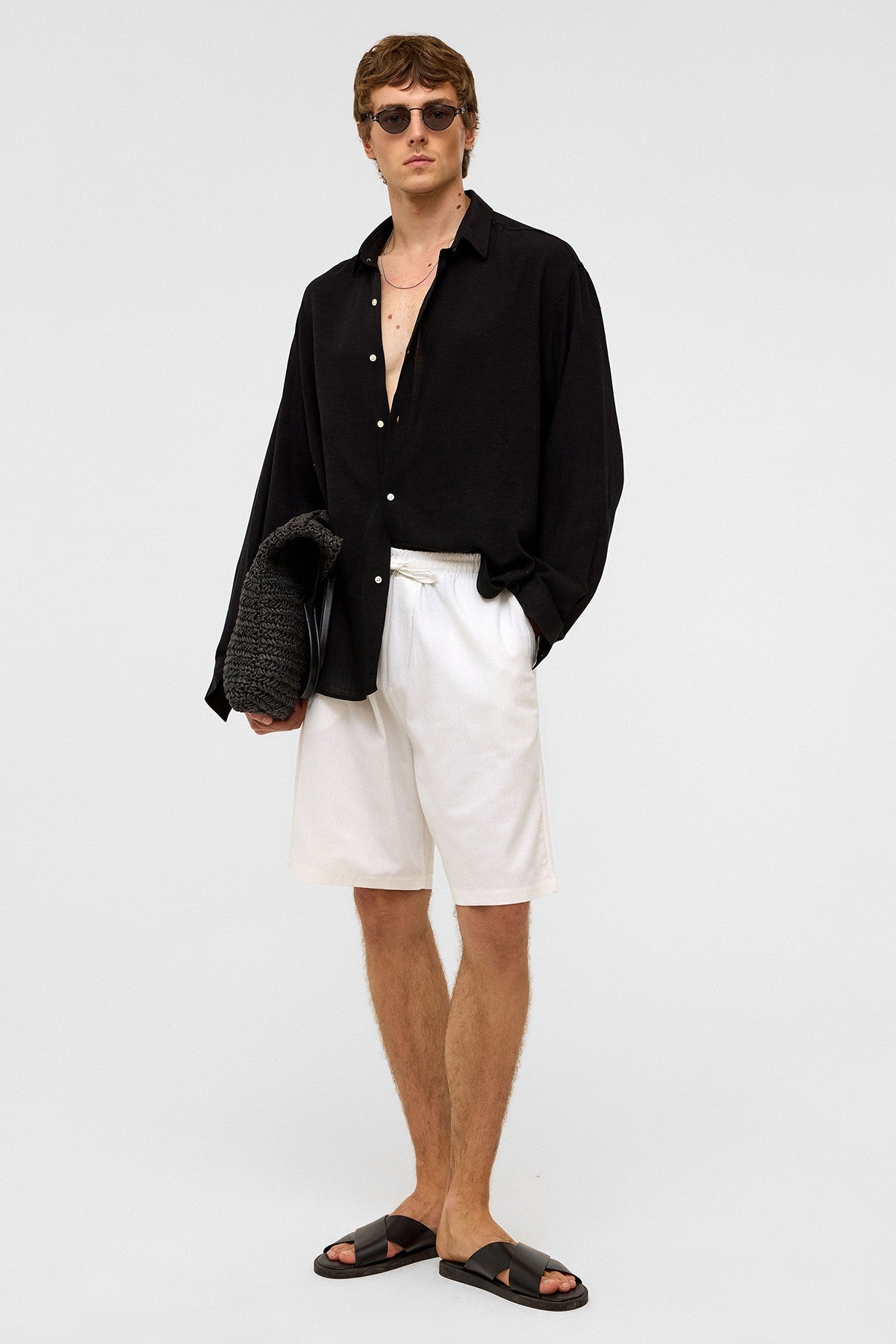 Oversized Long-Sleeved Linen Shirt