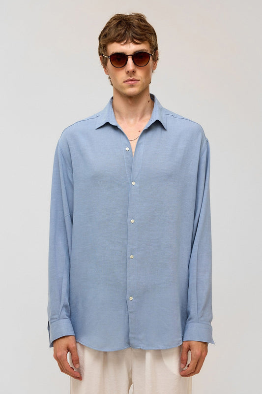 Oversized Long-Sleeved Linen Shirt