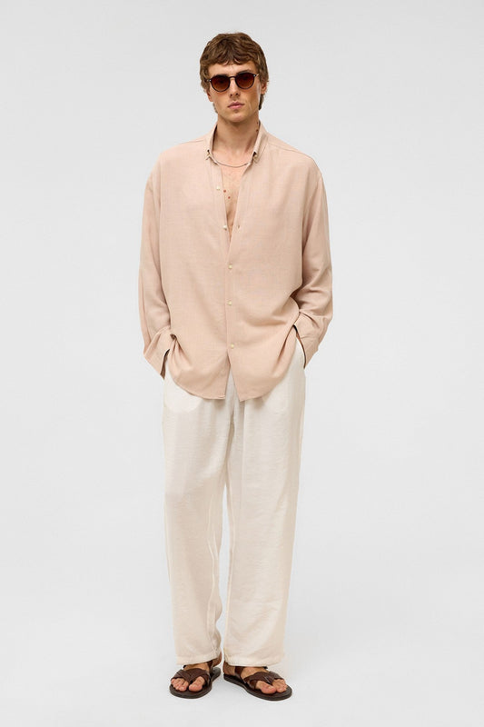 Oversized Long-Sleeved Linen Shirt