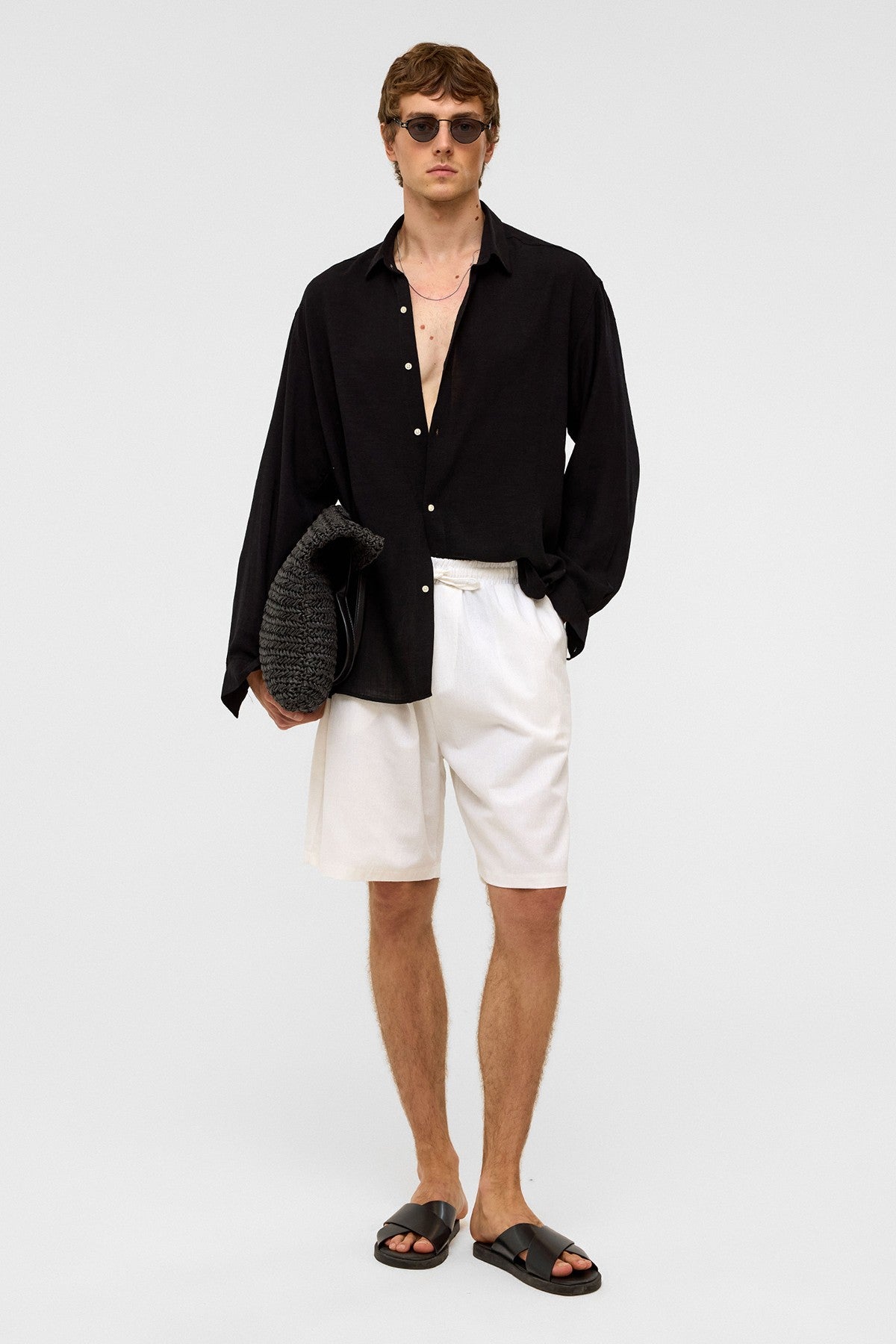 Oversized Long-Sleeved Linen Shirt