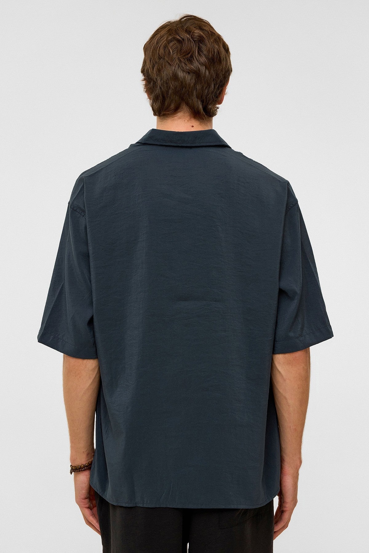 Basic Oversized Short-Sleeve Modal Shirt