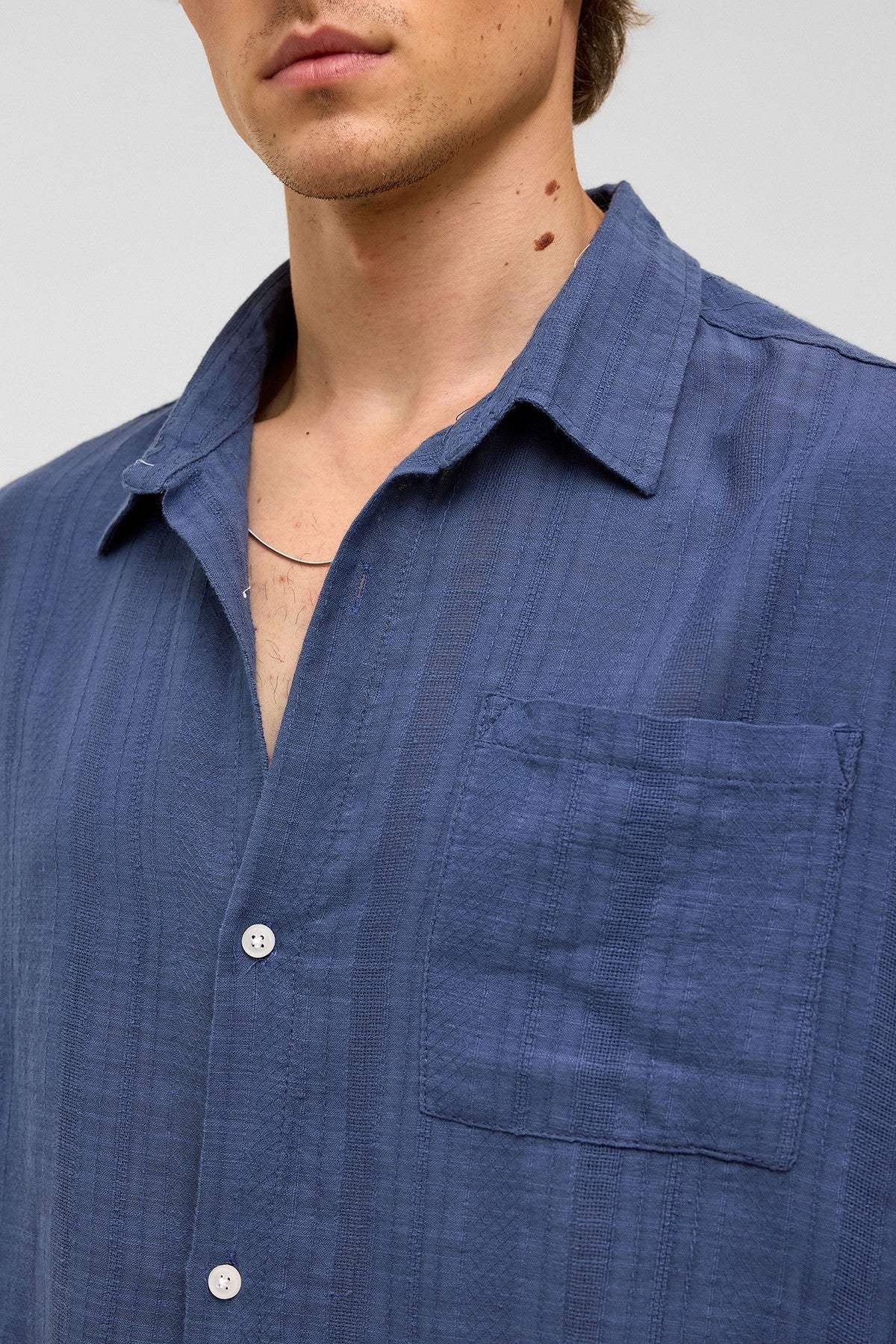 Oversized Striped Long-Sleeved Linen Shirt