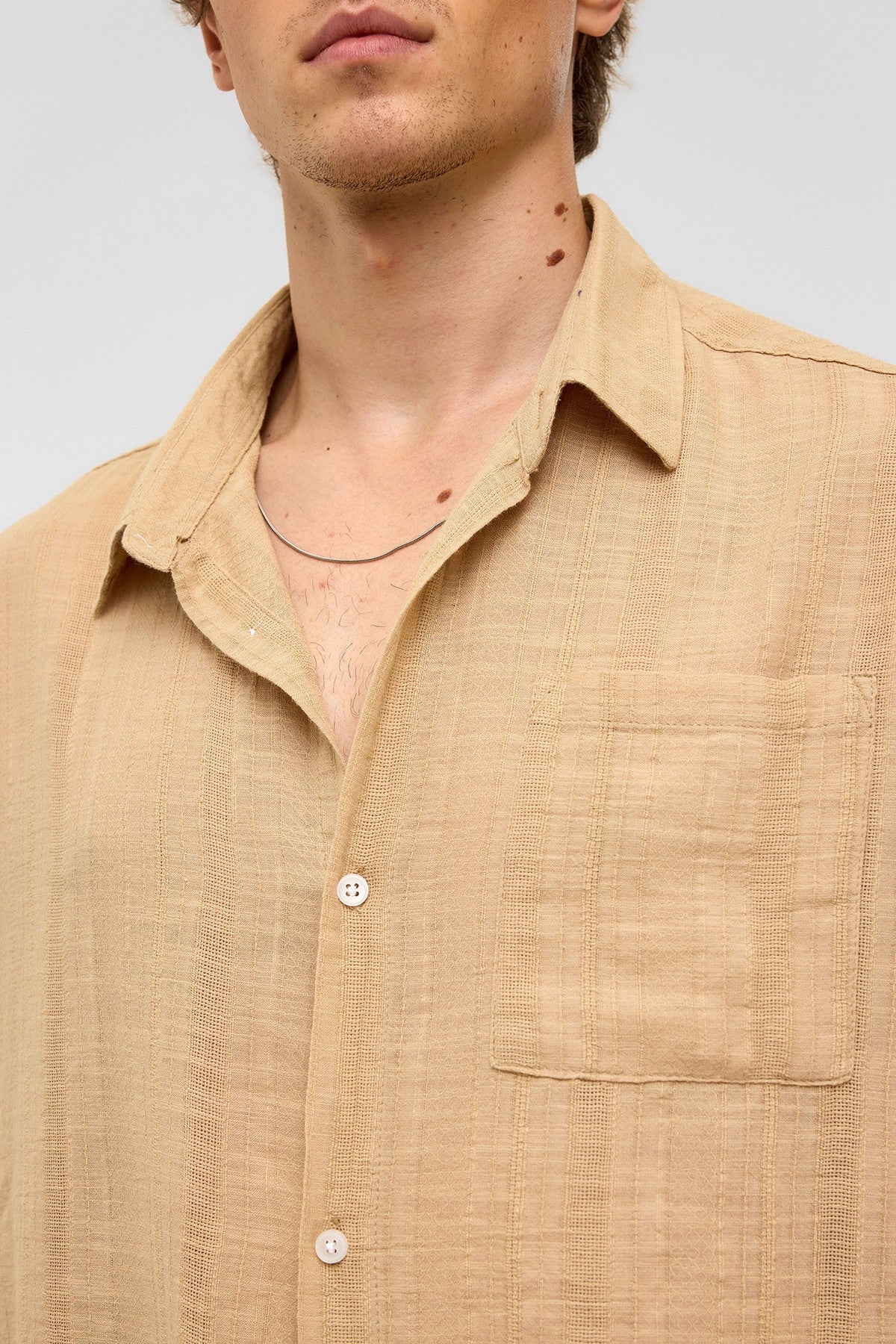 Oversized Striped Long-Sleeved Linen Shirt