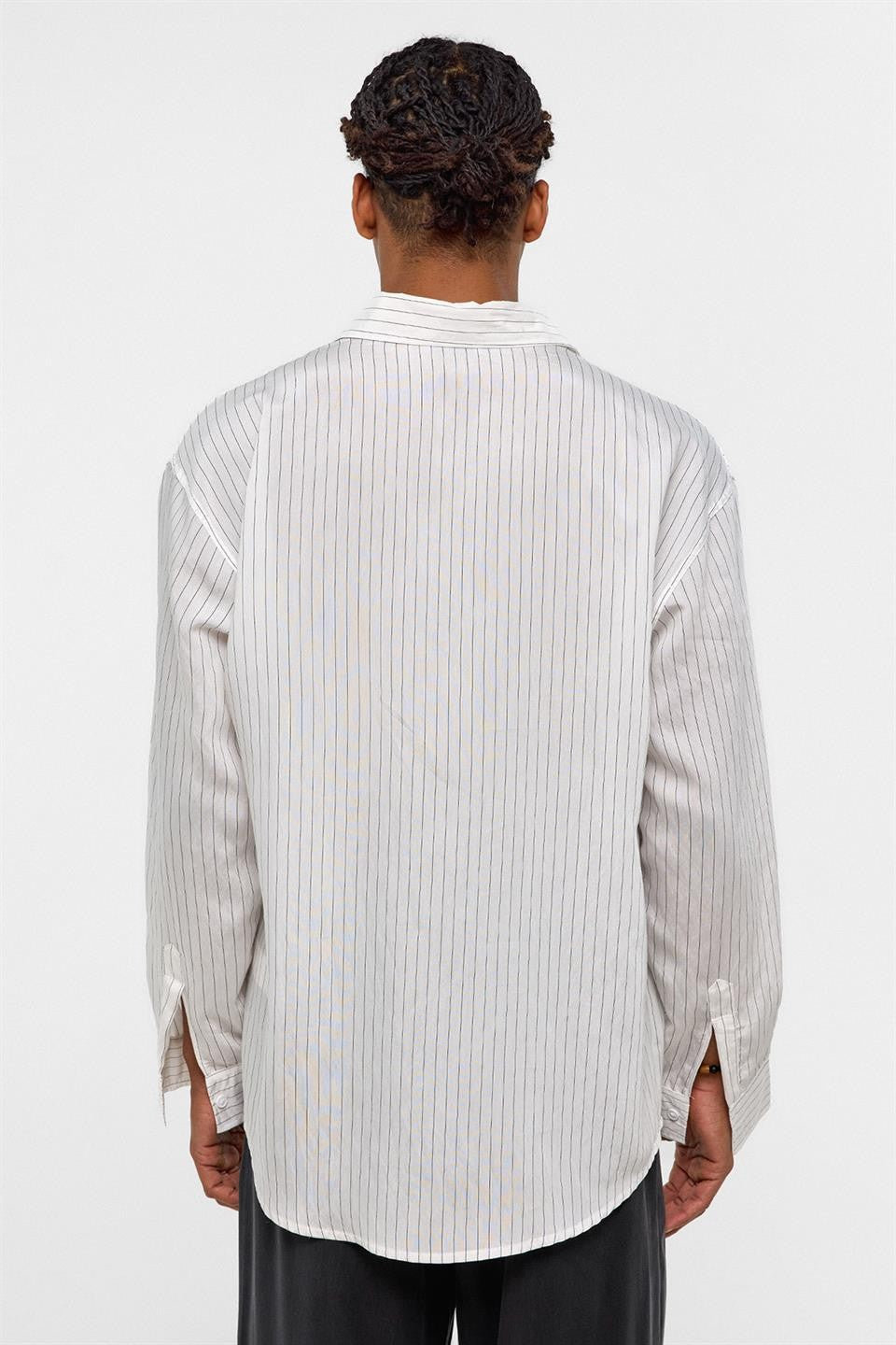 Oversized Striped Long-Sleeve Shirt