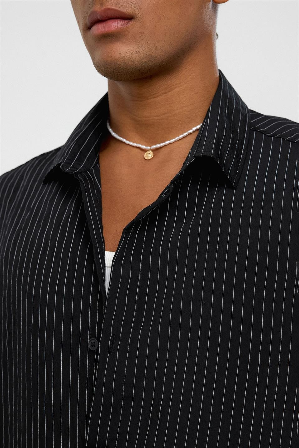 Oversized Striped Long-Sleeve Shirt