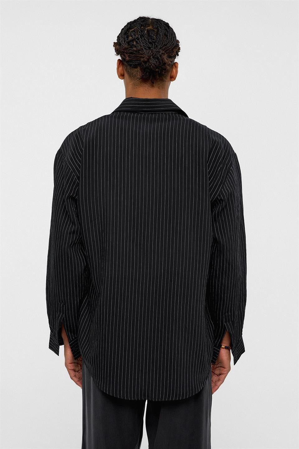Oversized Striped Long-Sleeve Shirt
