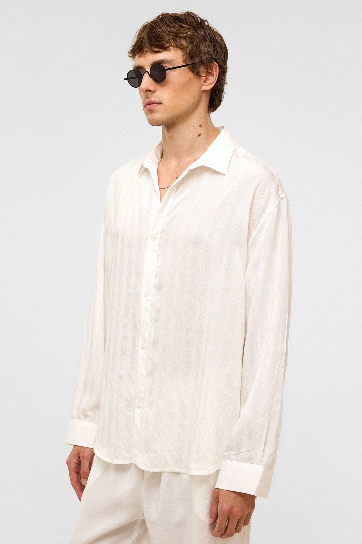 Oversized Long-Sleeved Modal Shirt