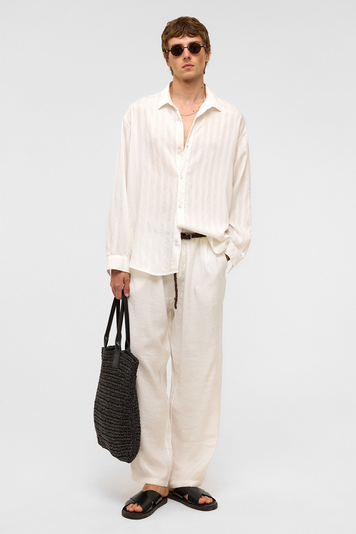 Oversized Long-Sleeved Modal Shirt