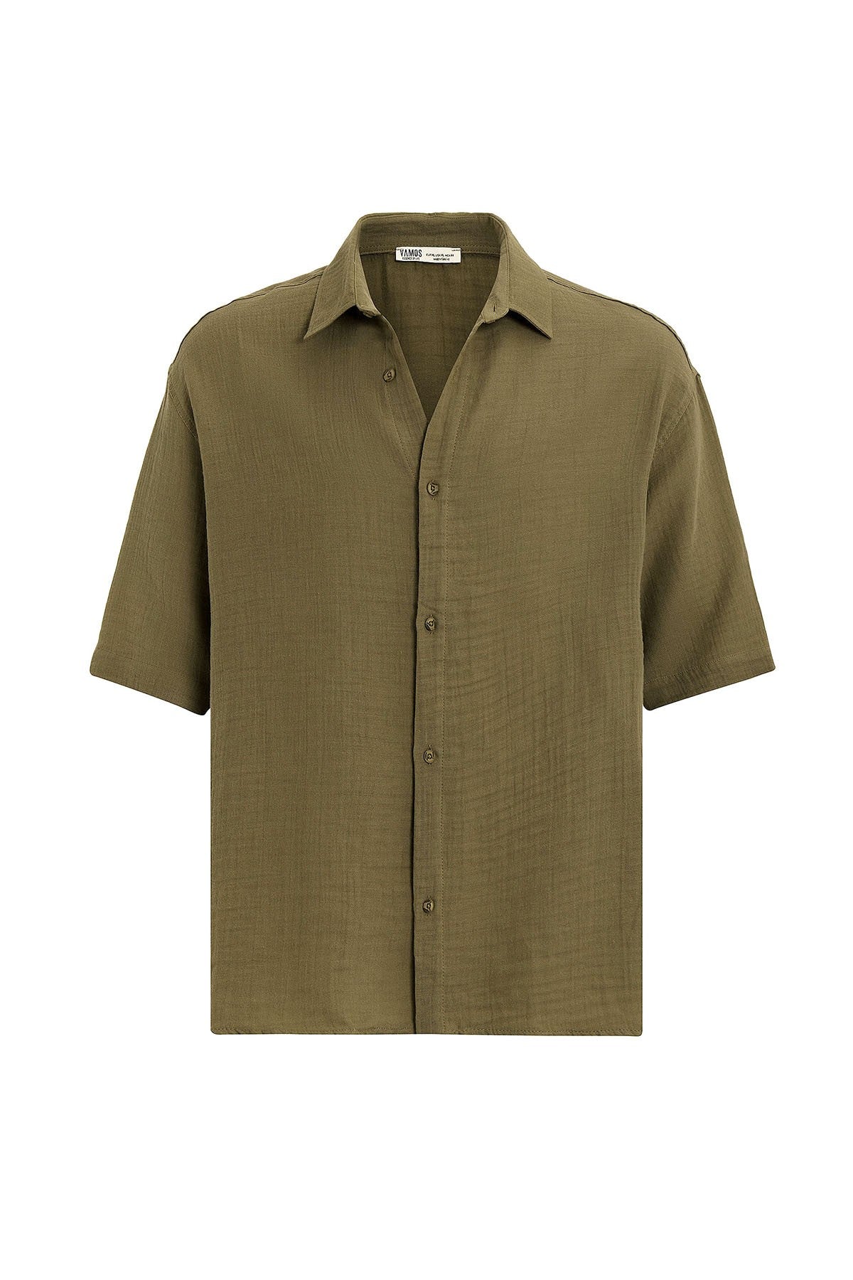 Oversized Short-Sleeved Muslin Shirt