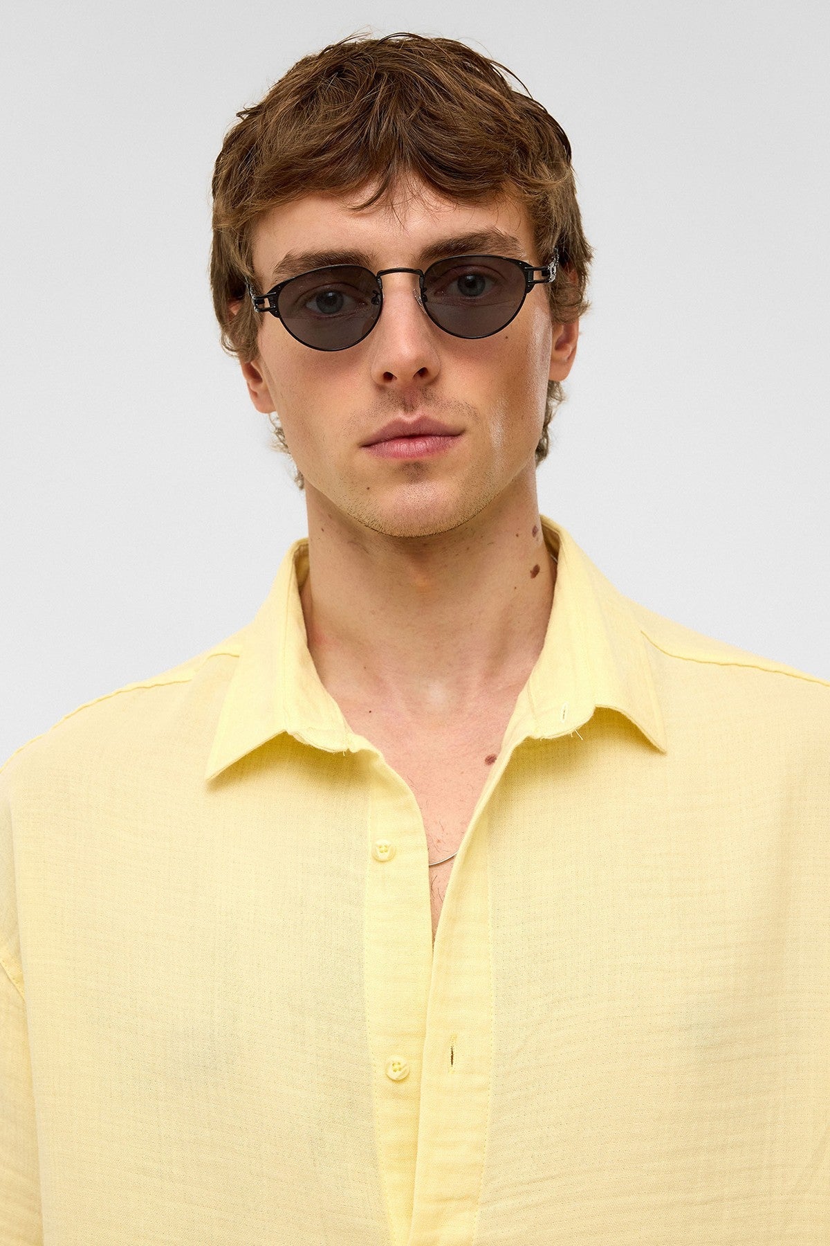 Oversized Short-Sleeved Muslin Shirt