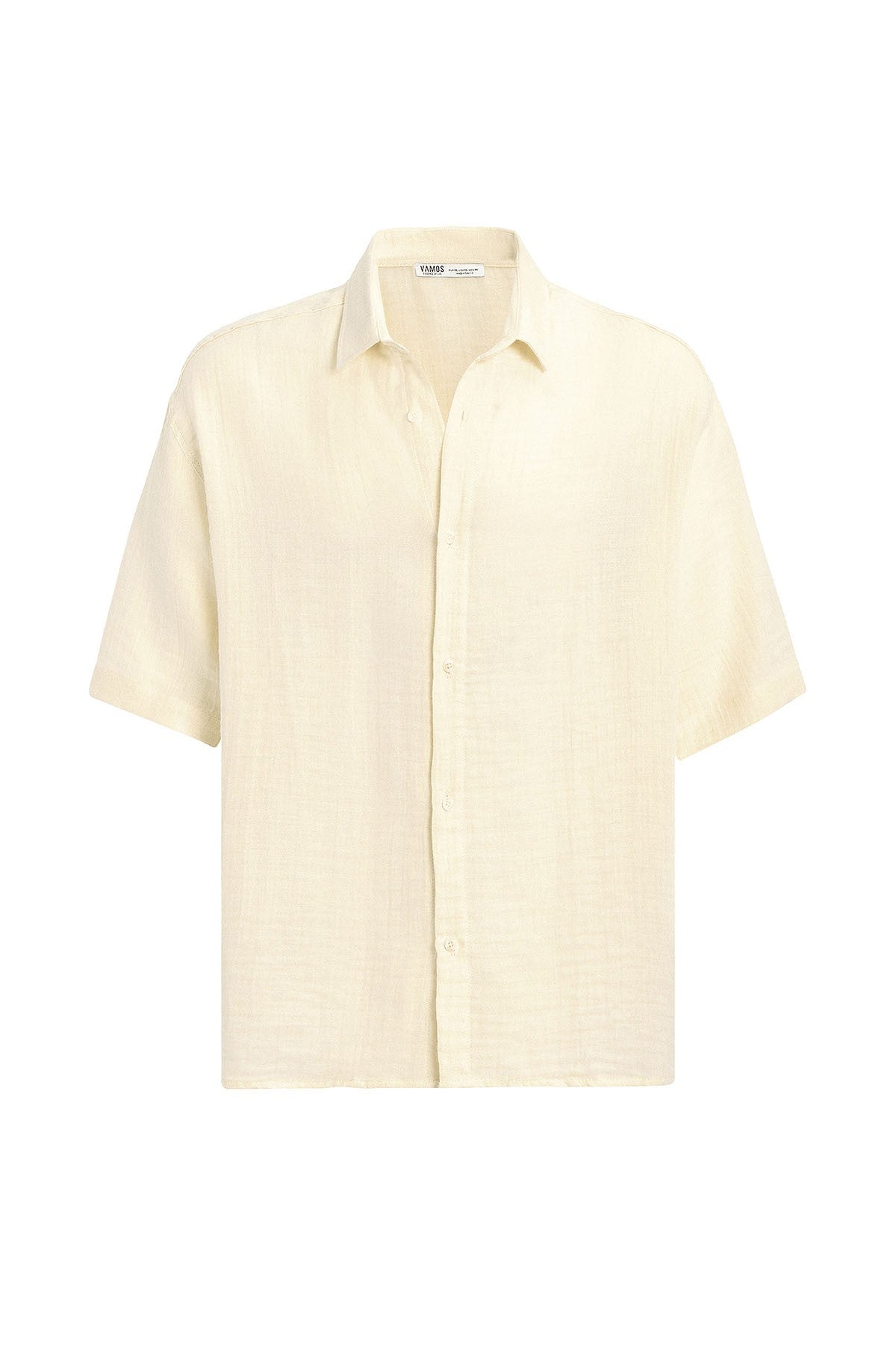 Oversized Short-Sleeved Muslin Shirt