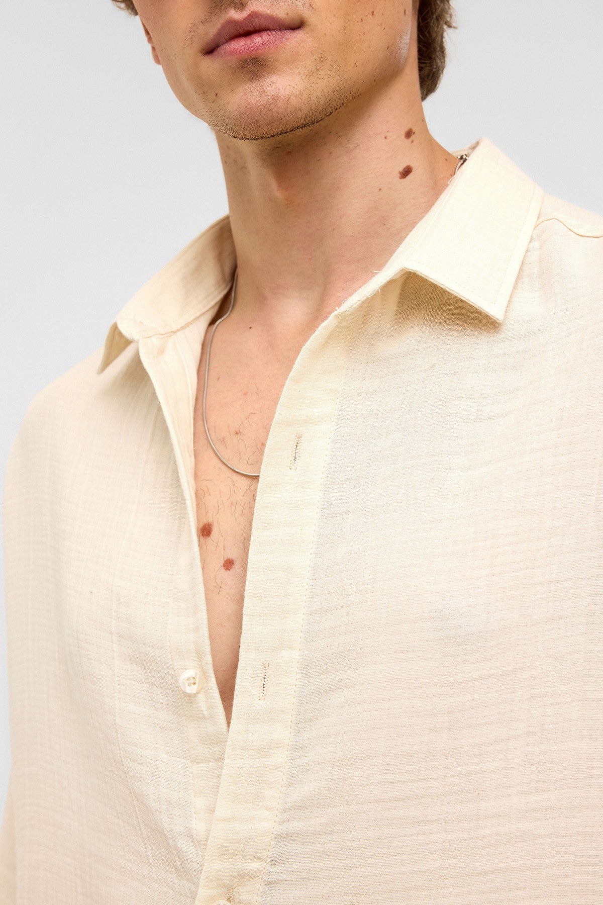 Oversized Short-Sleeved Muslin Shirt