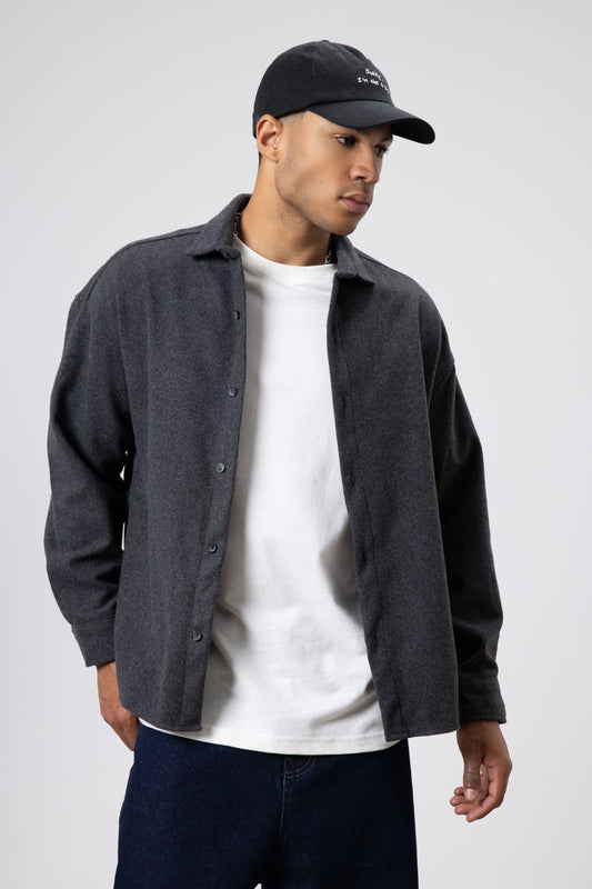 Textured Oversized Shirt Jacket