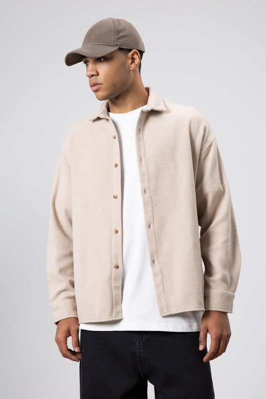 Textured Oversized Shirt Jacket