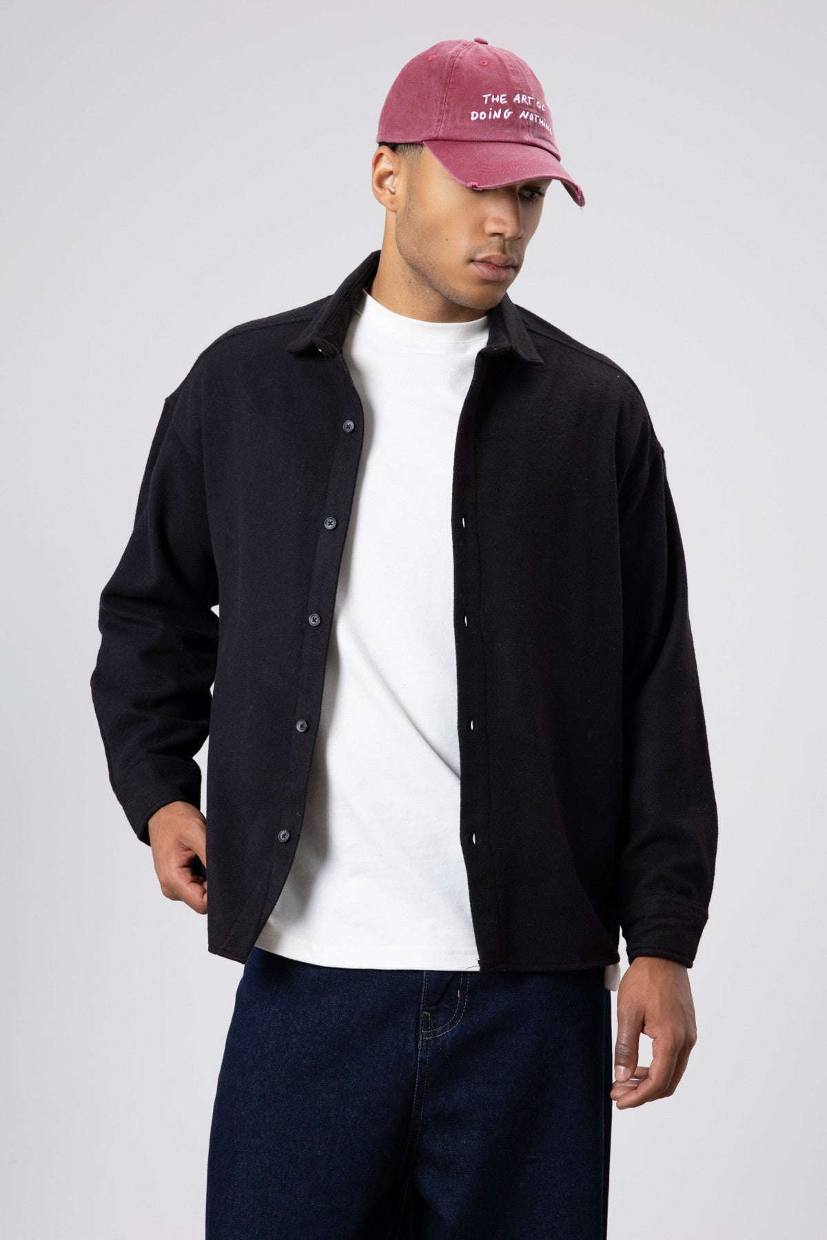 Textured Oversized Shirt Jacket