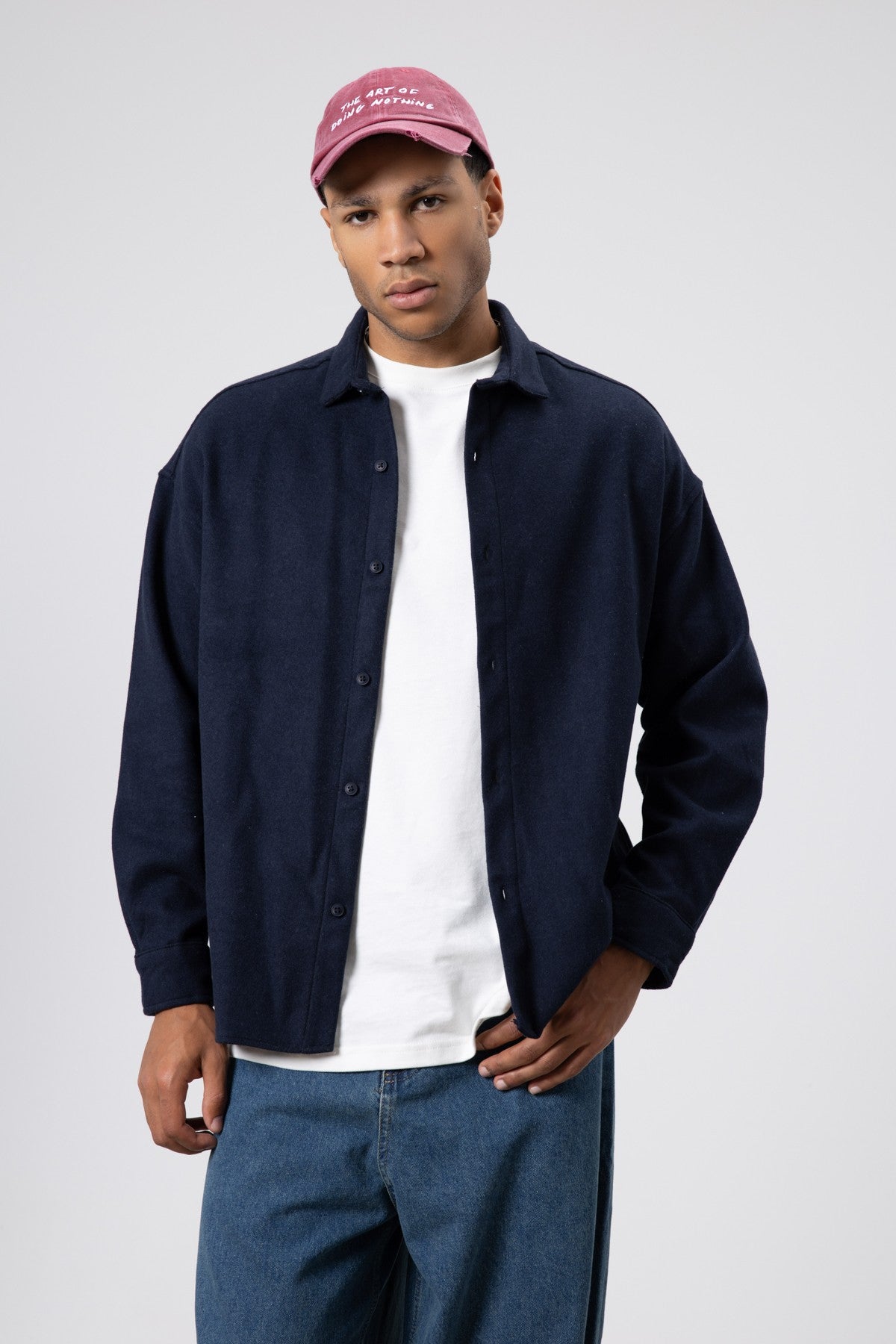 Textured Oversized Shirt Jacket