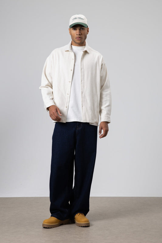 Textured Oversized Shirt Jacket