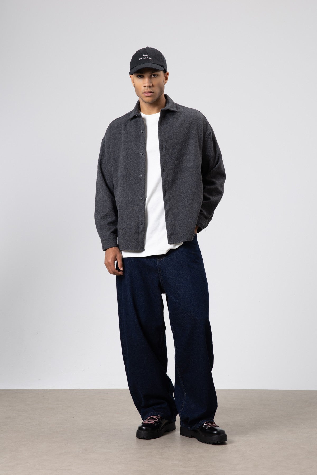 Textured Oversized Shirt Jacket