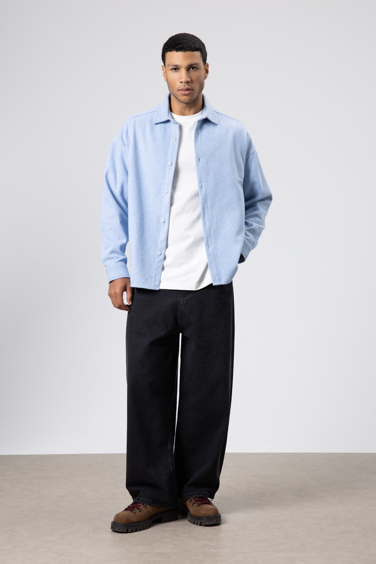 Textured Oversized Shirt Jacket
