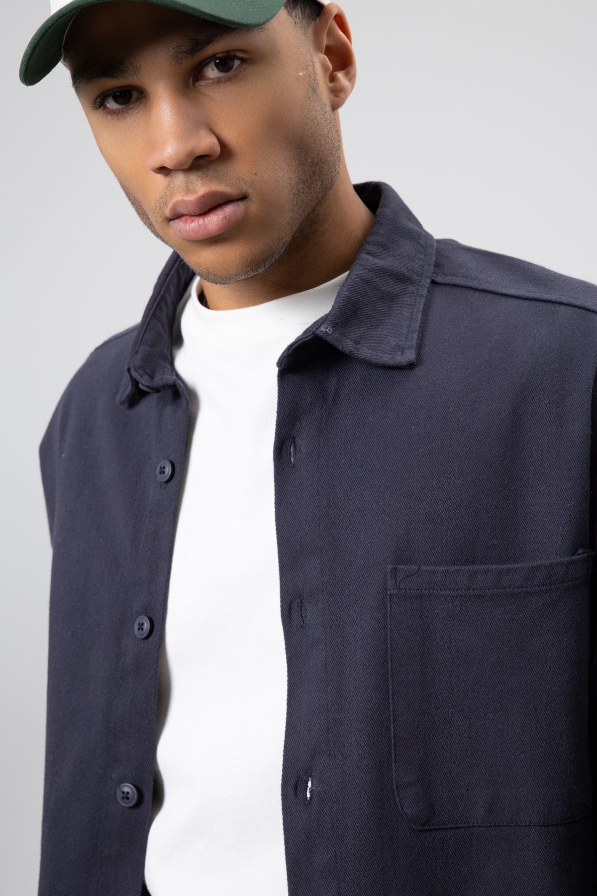 Oversized Gabardine Shirt Jacket
