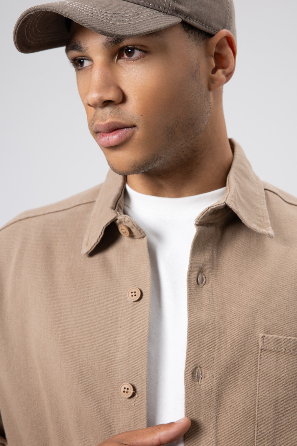 Oversized Gabardine Shirt Jacket