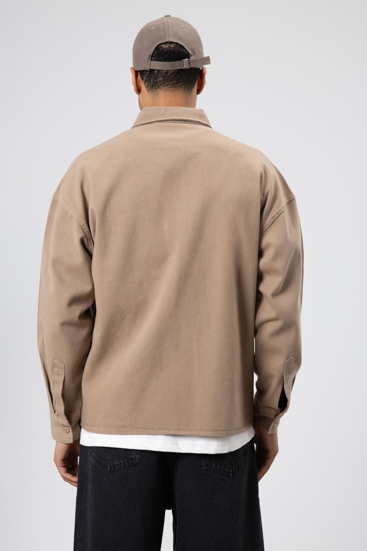 Oversized Gabardine Shirt Jacket