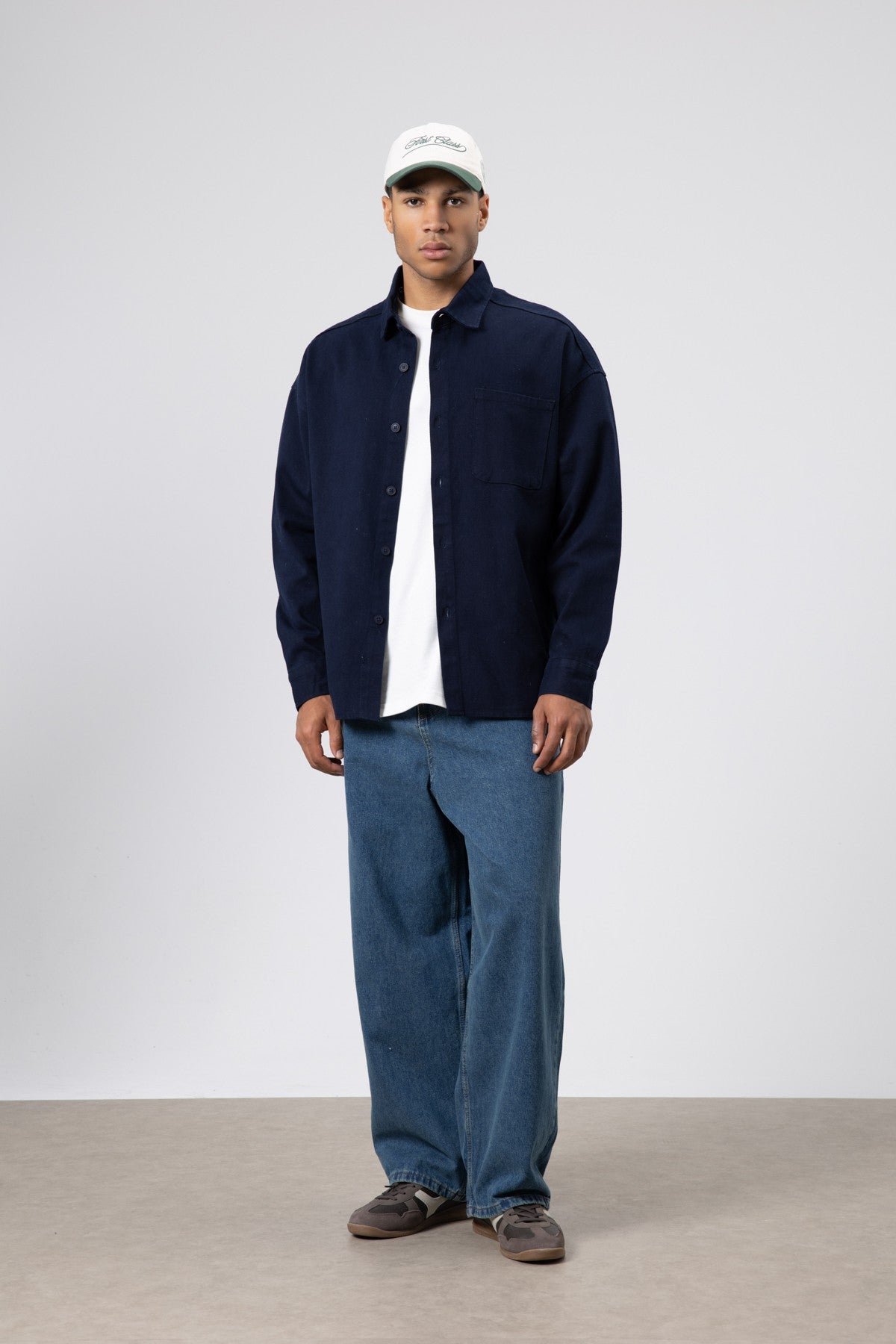 Oversized Gabardine Shirt Jacket