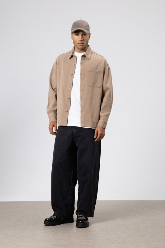 Oversized Gabardine Shirt Jacket