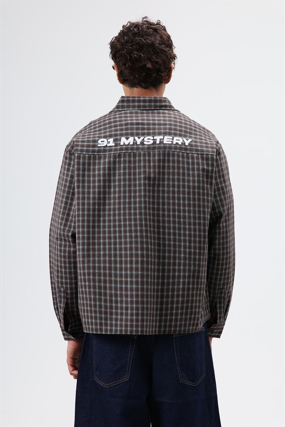 Oversized Checkered Long-Sleeve Shirt