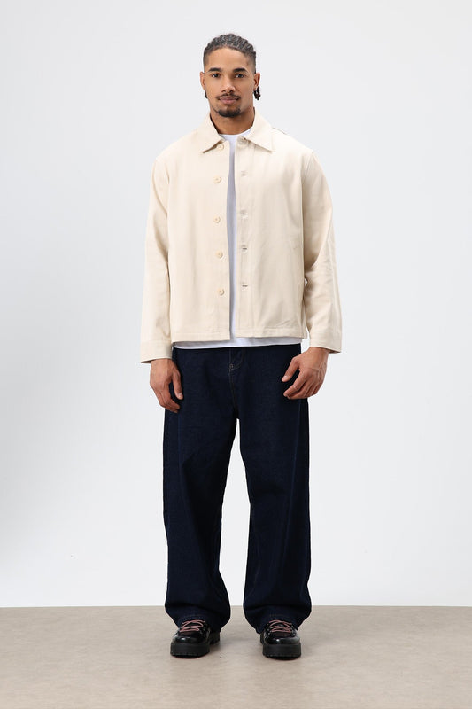 Boxy Fit Gabardine Jacket