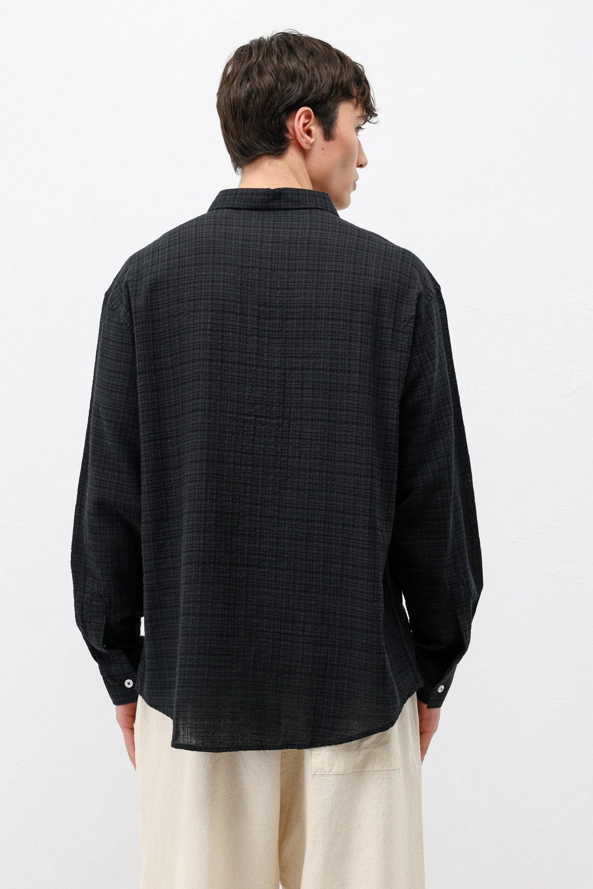 Textured Linen-Look Oversized Shirt