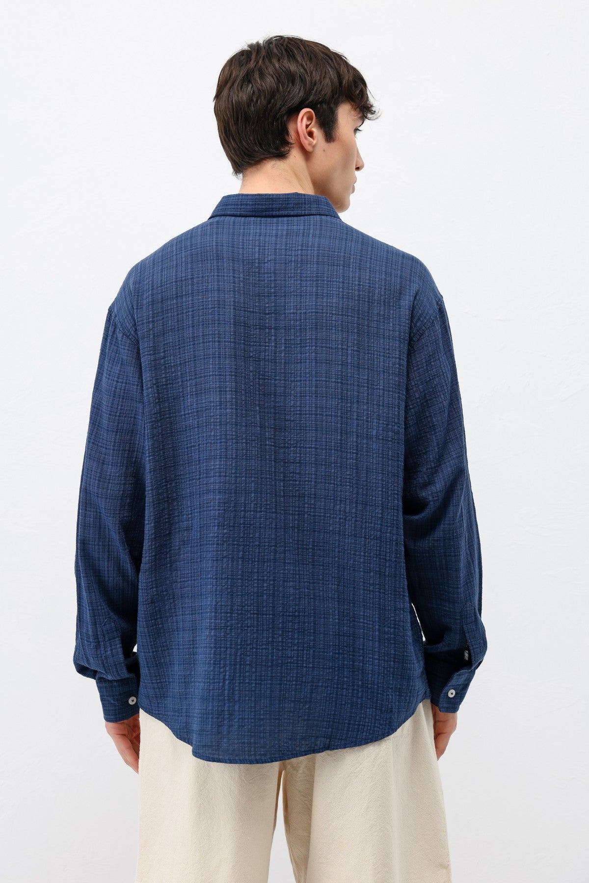 Textured Linen-Look Oversized Shirt
