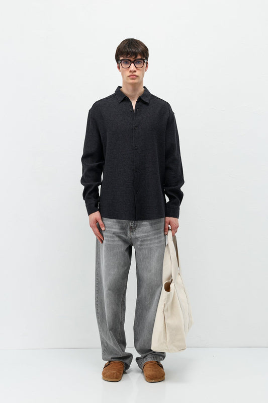 Oversized Patterned Linen Shirt