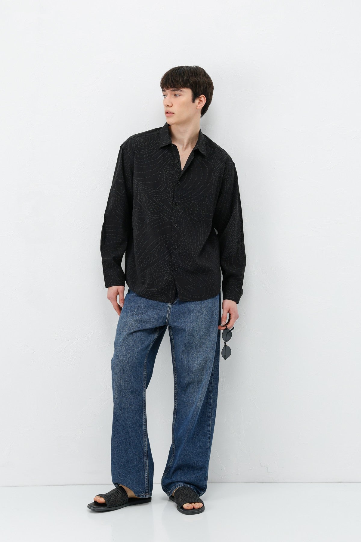 Oversized Shirt with Stitching Details