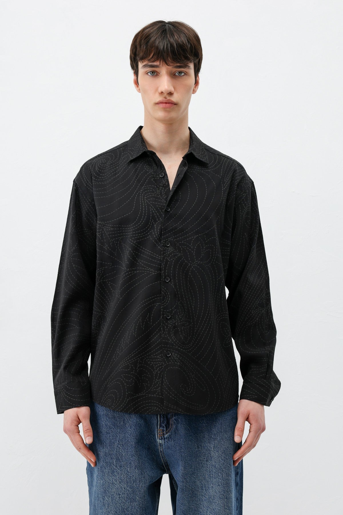 Oversized Shirt with Stitching Details