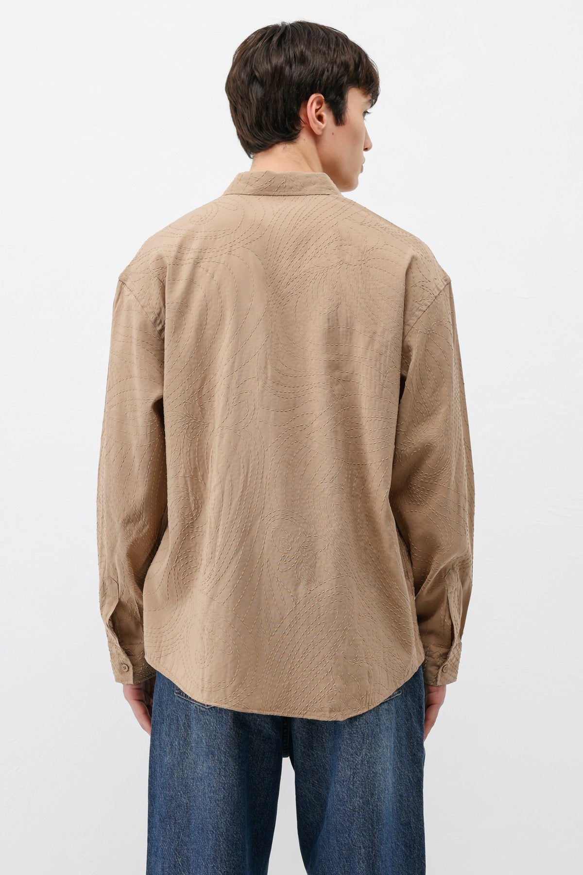Oversized Shirt with Stitching Details