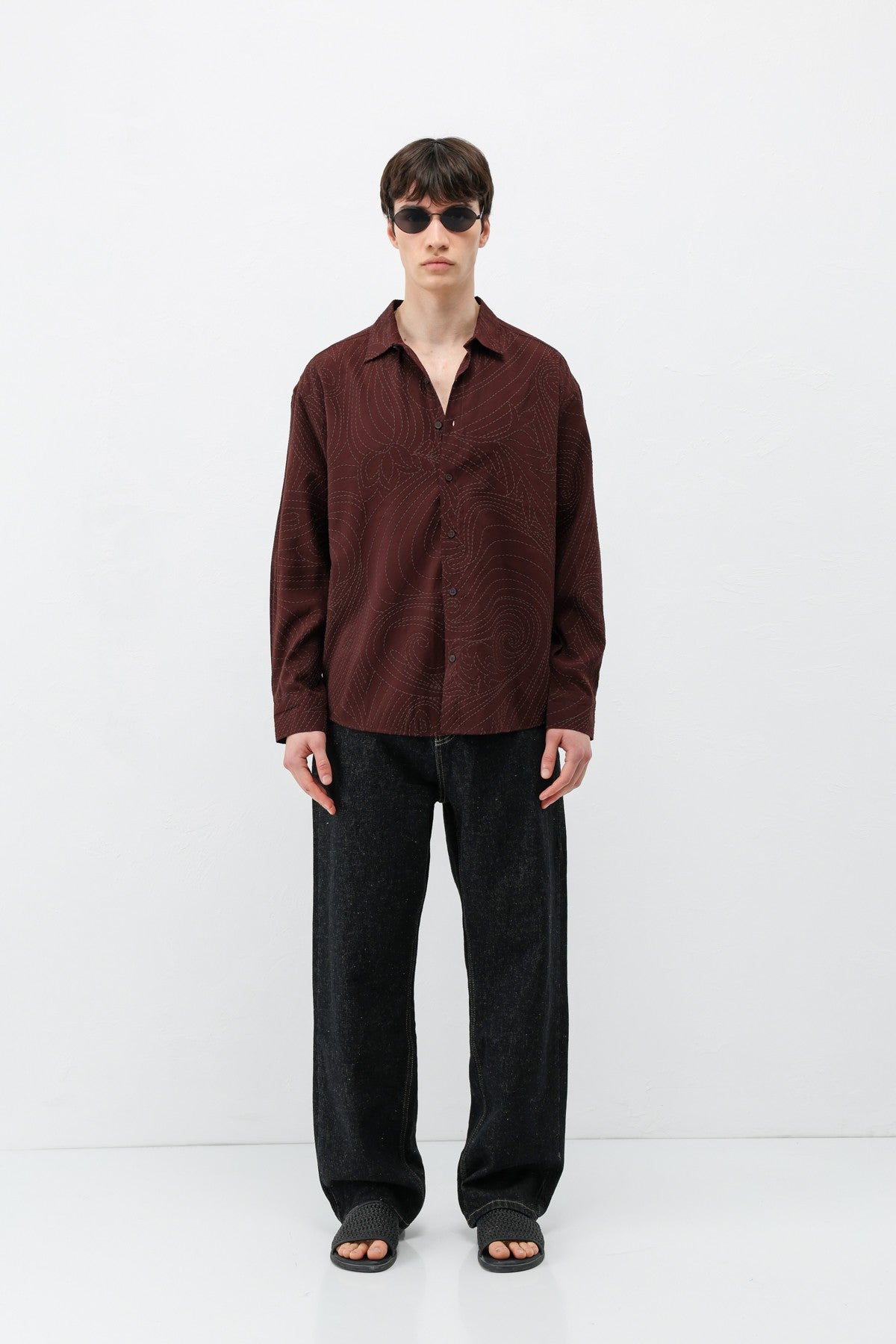 Oversized Shirt with Stitching Details