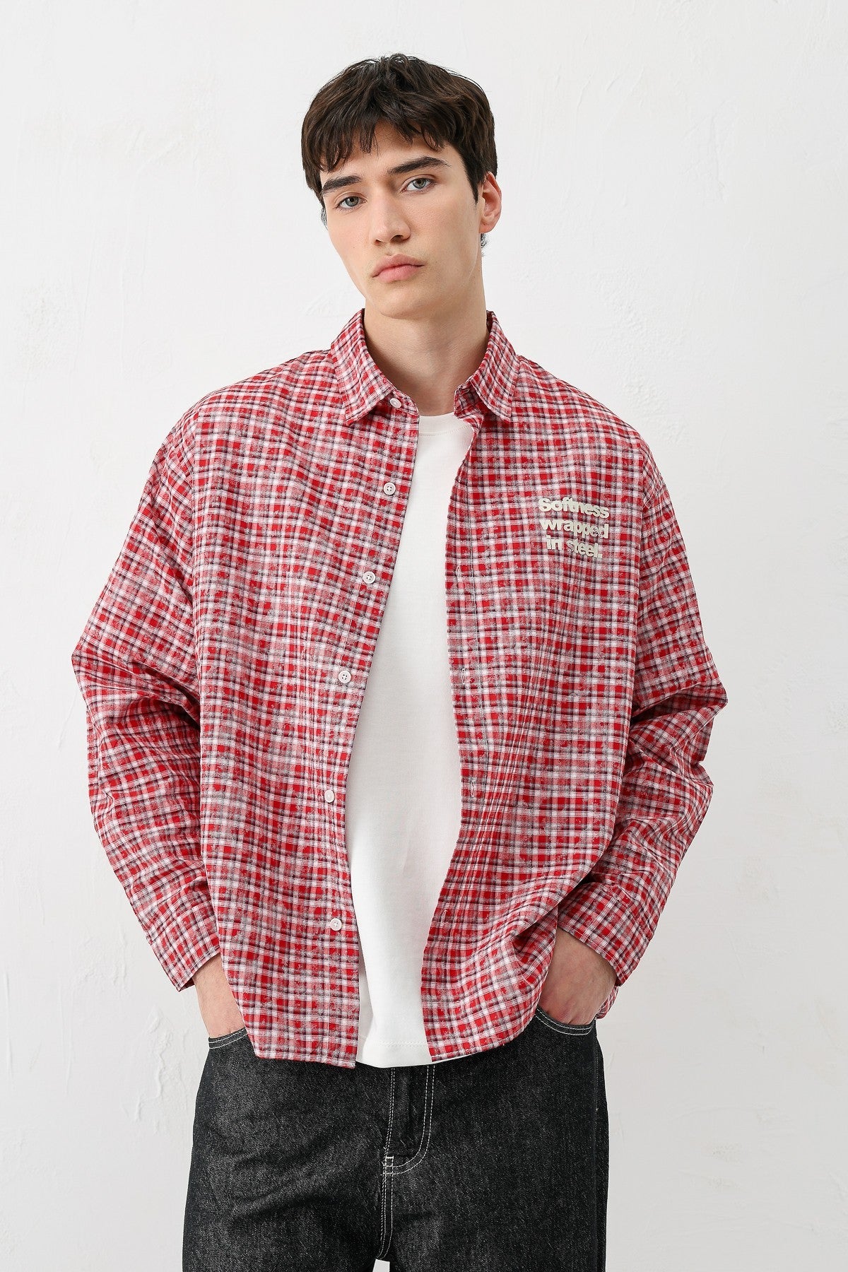 Long-Sleeved Checkered Shirt