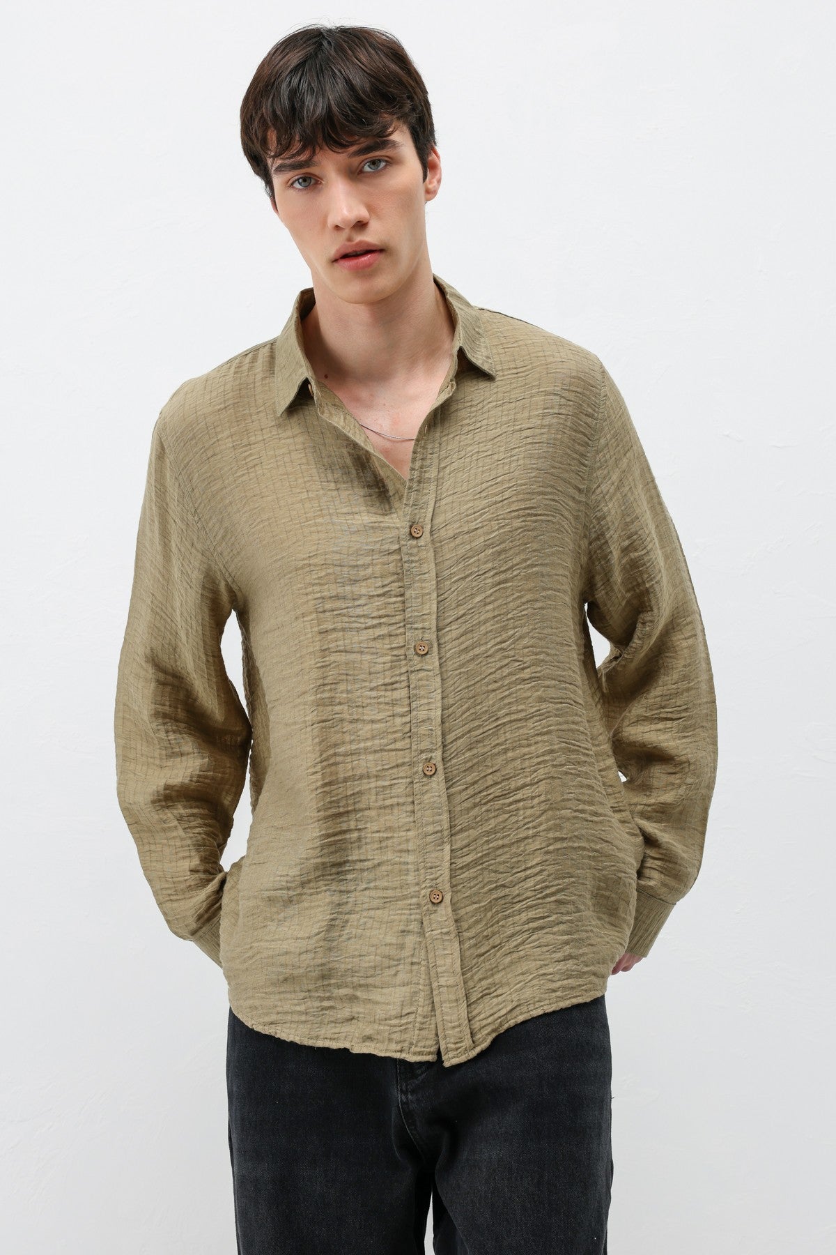 Textured Oversized Shirt