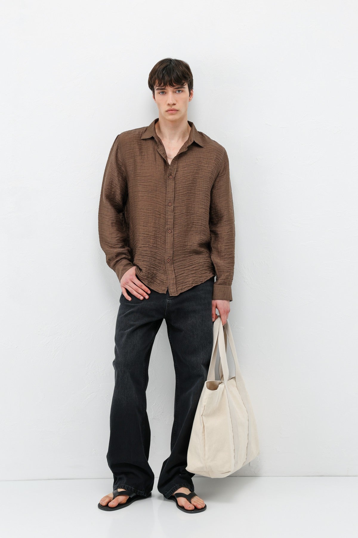 Textured Oversized Shirt