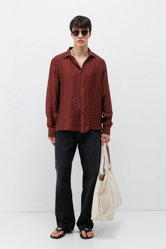 Textured Oversized Shirt