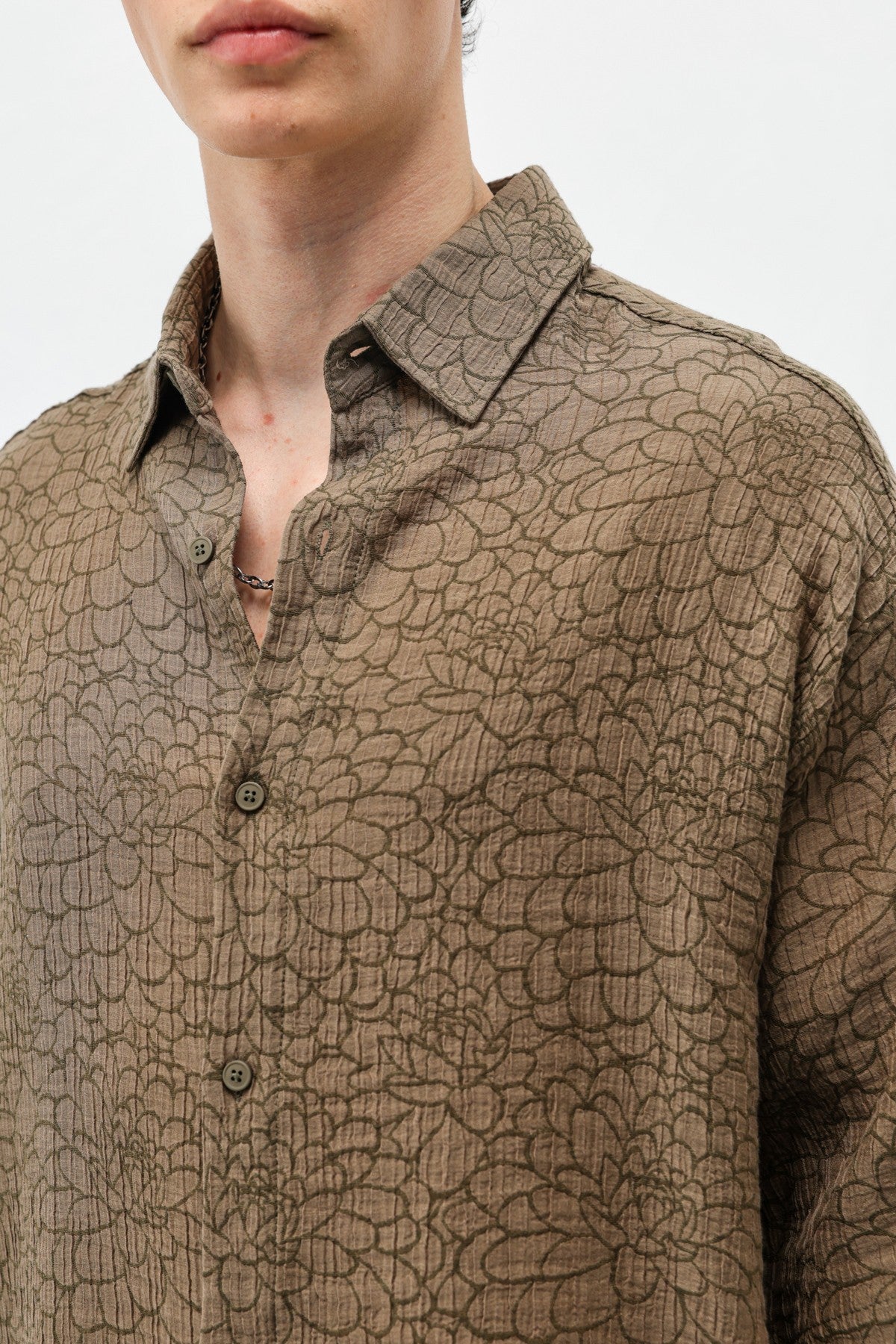 Oversized Patterned Short-Sleeve Shirt