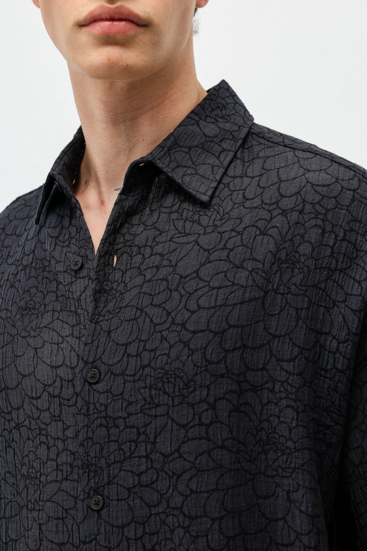 Oversized Patterned Short-Sleeve Shirt