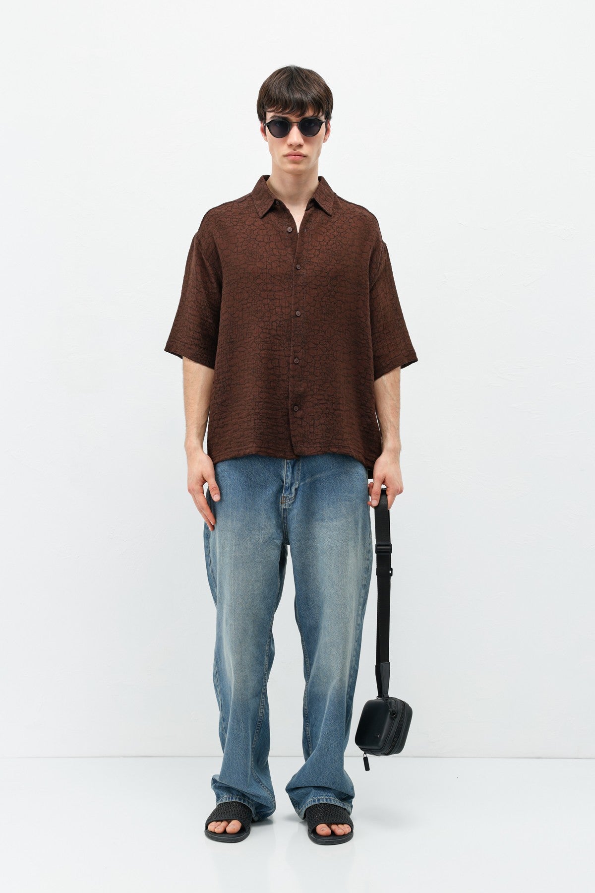 Oversized Patterned Short-Sleeve Shirt