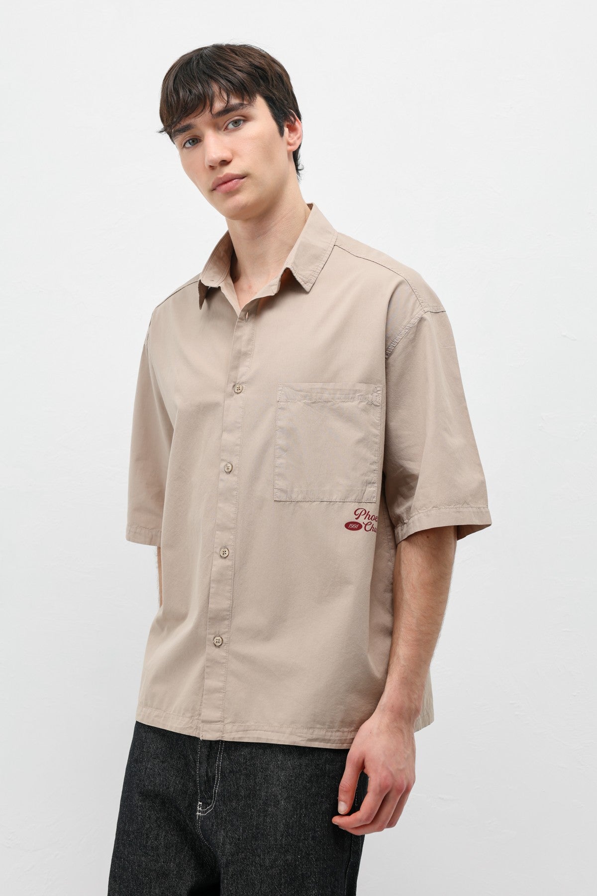 Printed Oversized Linen Shirt