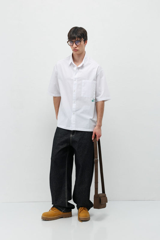 Printed Oversized Linen Shirt