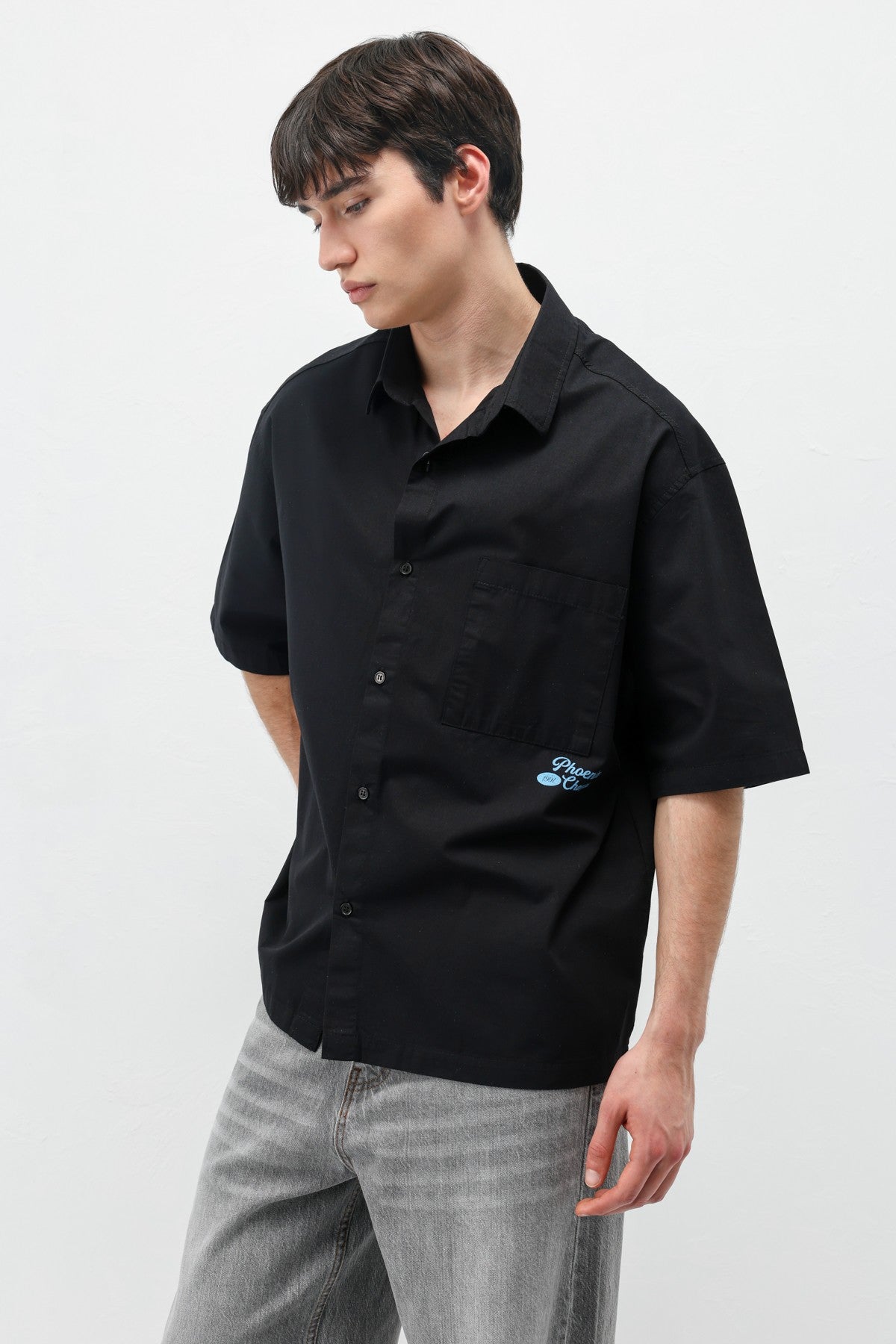 Printed Oversized Linen Shirt