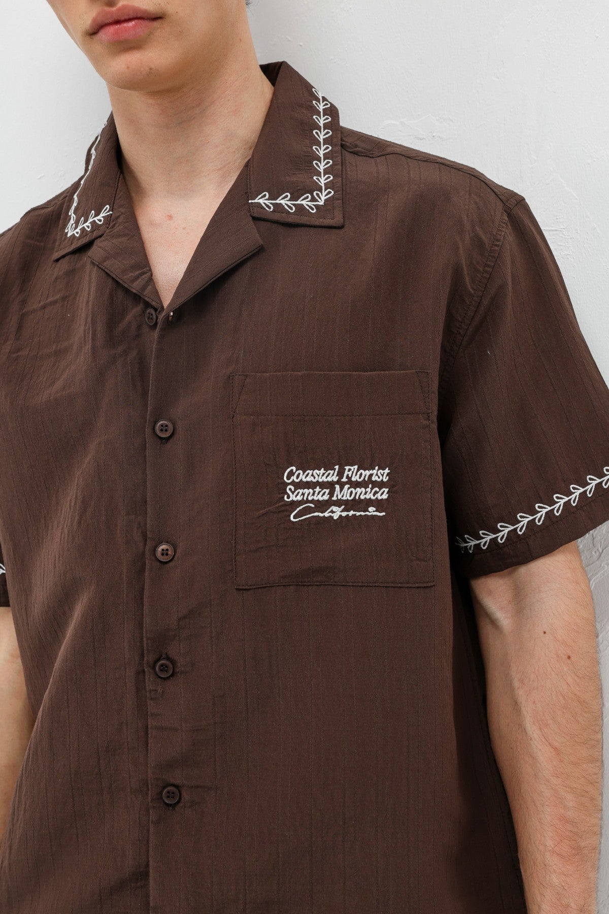 Oversized Linen Shirt with Printed Text