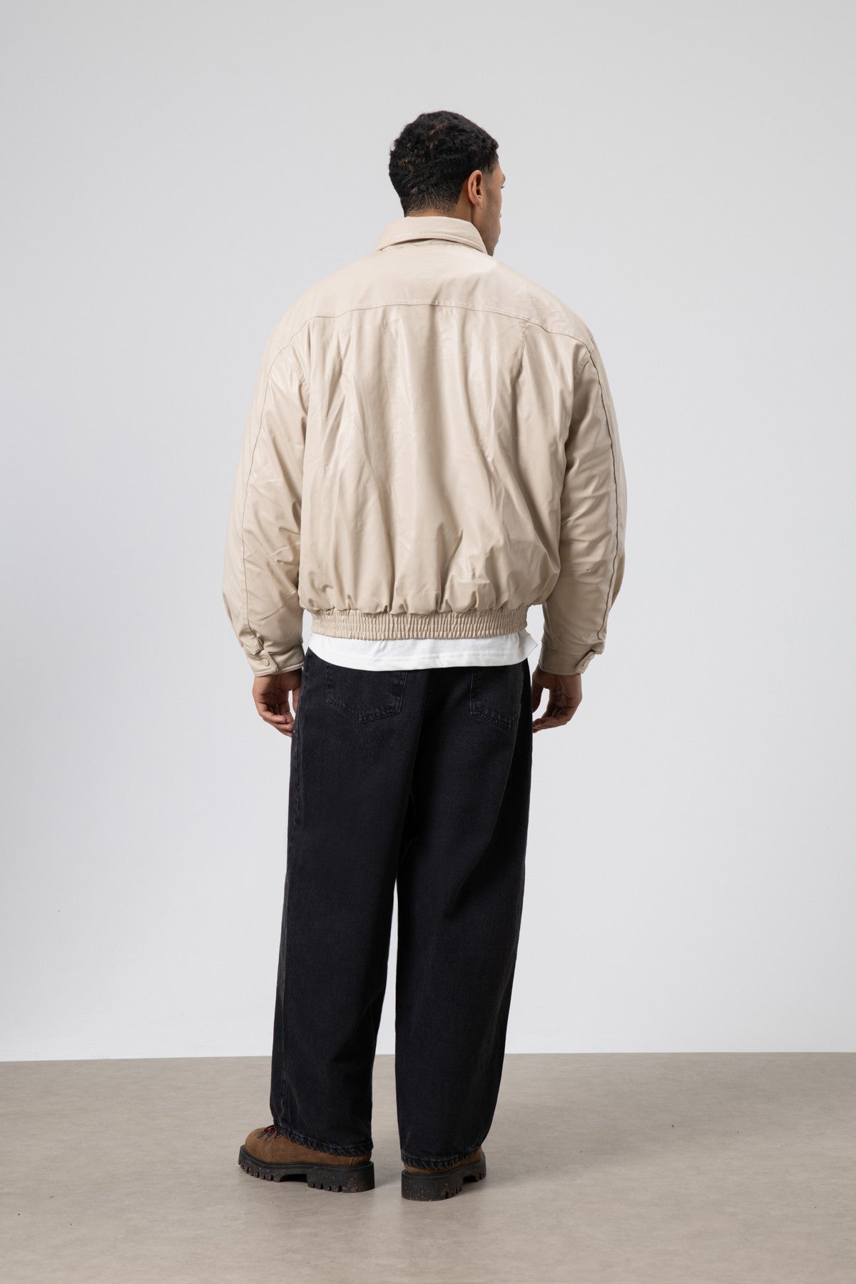 Basic Faux Leather Oversized Jacket