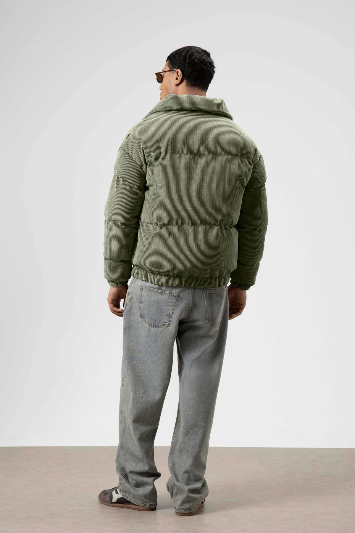 Oversized Velvet Puffer Jacket